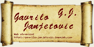 Gavrilo Janjetović vizit kartica